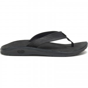 Black Chacos Classic Leather Flip | OEK-762439