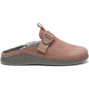 Pink Brown Chacos Paonia Clog Fluff | PTE-490831