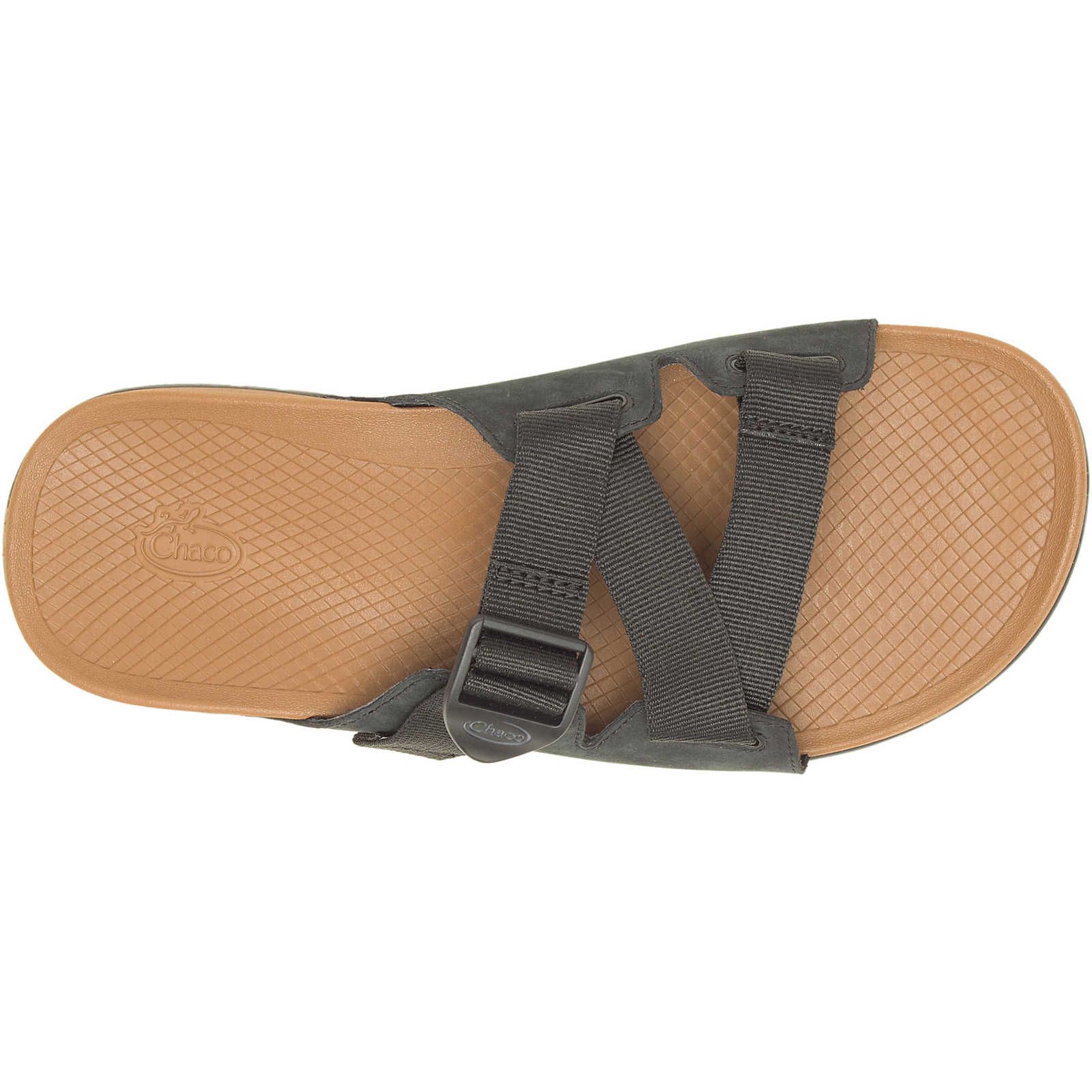 Black Chacos Lowdown Leather Slide | XBS-624387