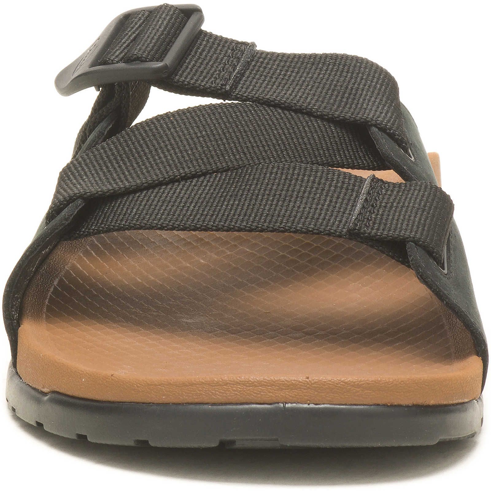 Black Chacos Lowdown Leather Slide | XBS-624387