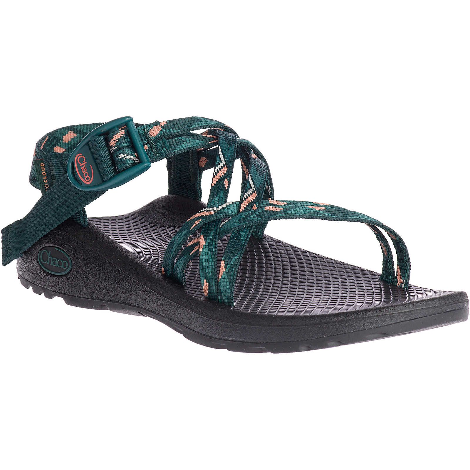 Deep Green Chacos ZX/1 Dual Strap Wide Width Cloud Sandal | QOI-469703